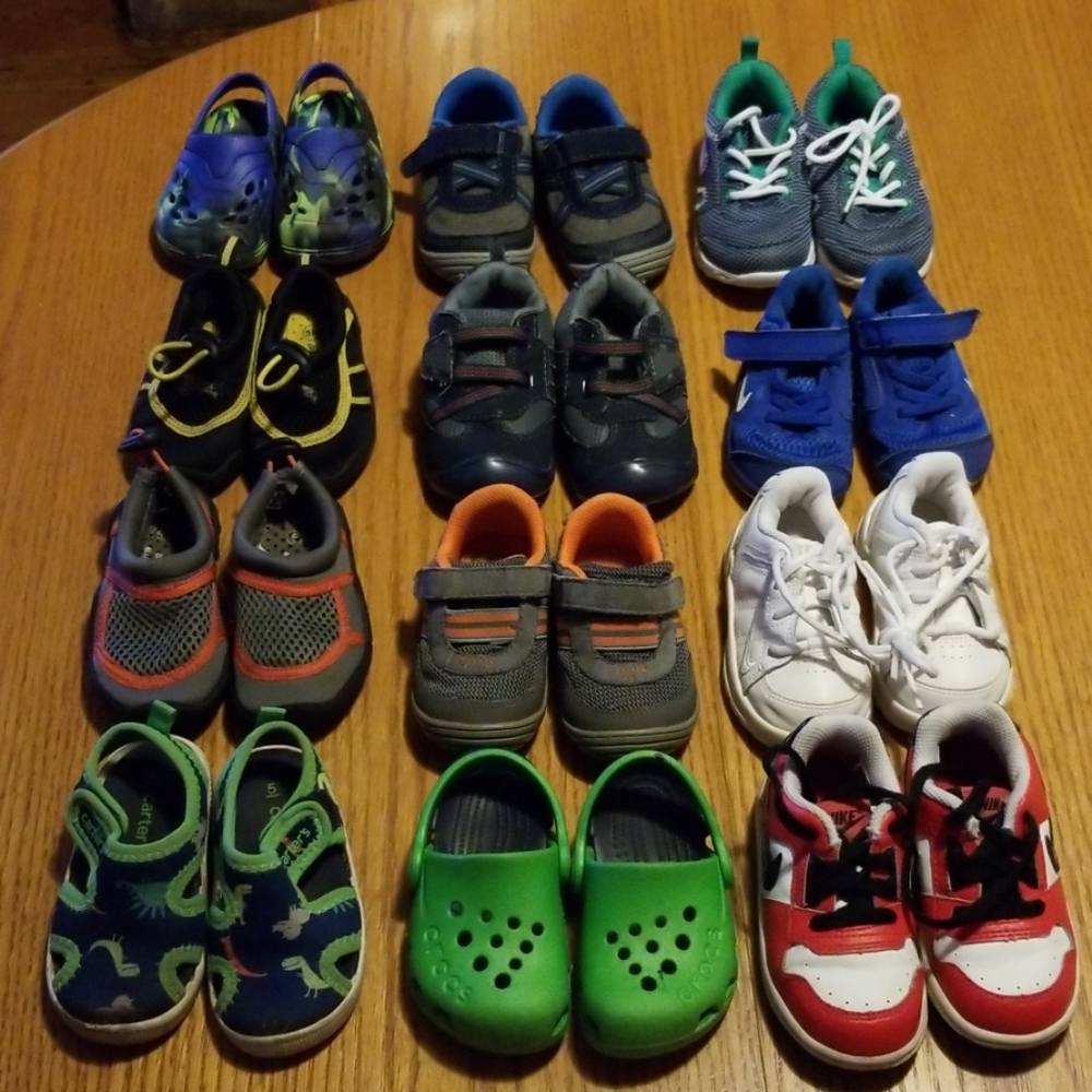 12 Pair Bundle Infant Boy Size 5/6 Shoes